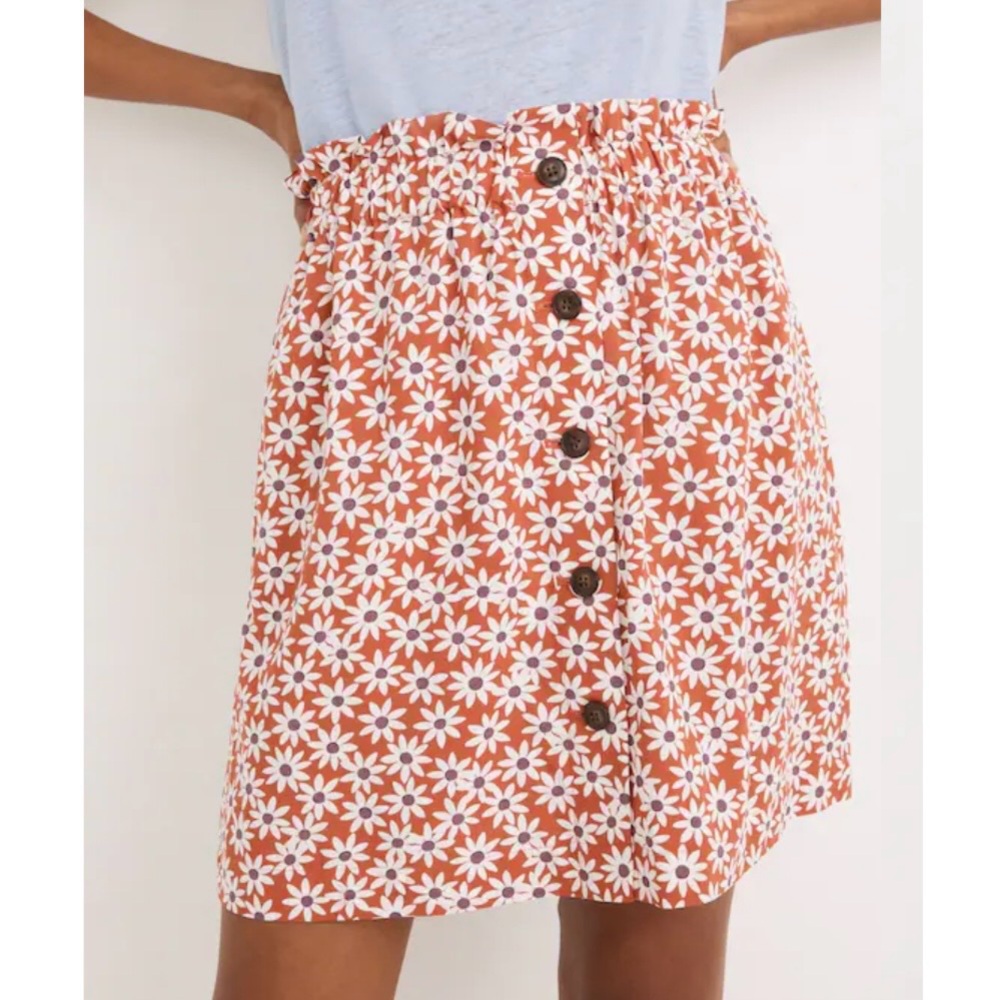 Madewell Paperbag Mini Skirt in Falling Daisies Size L